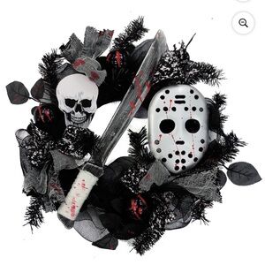 NEW JASON HALLOWEEN MASK WREATH HORROR HOCKEY KNIFE CUSTOM